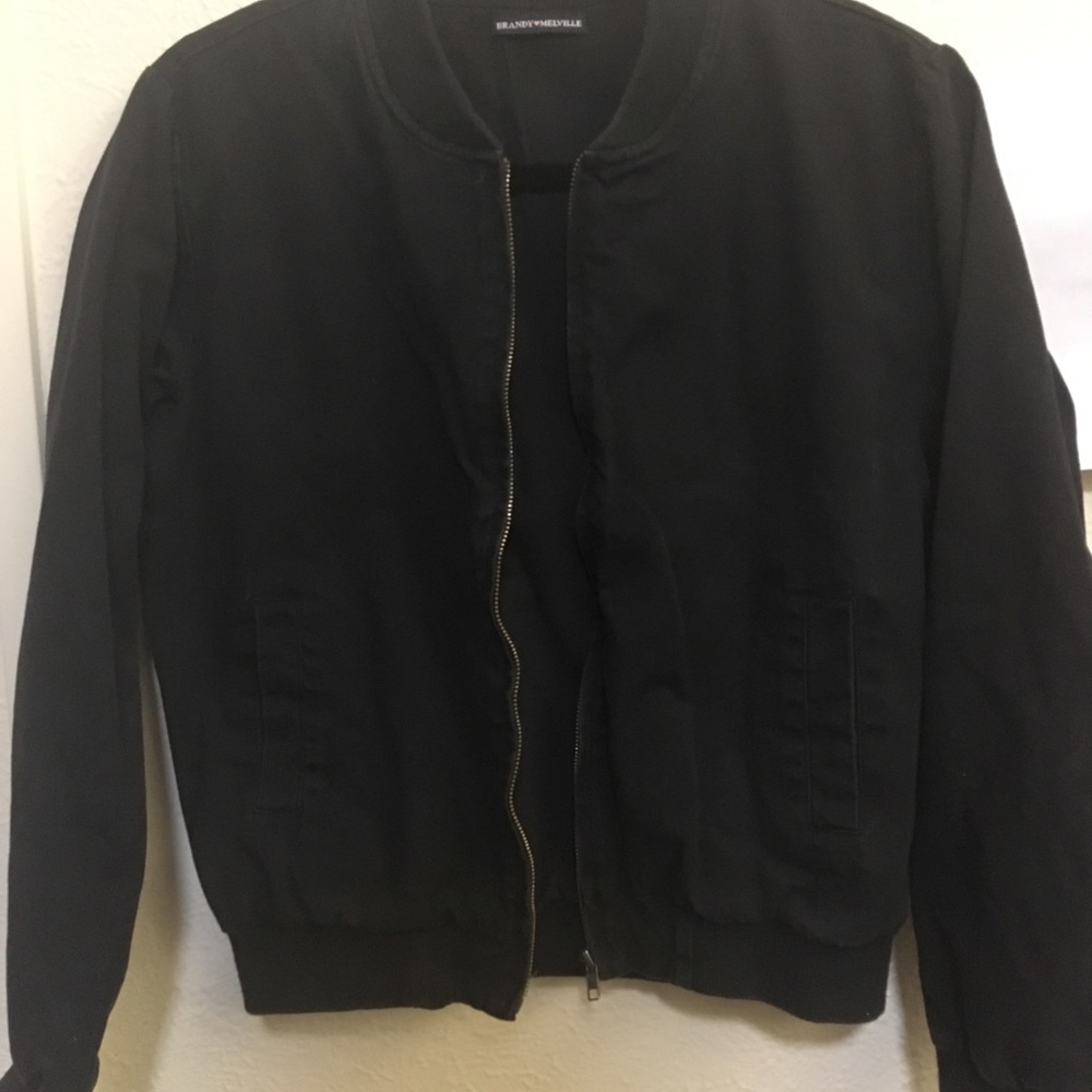 Brandy Melville black bomber jacket